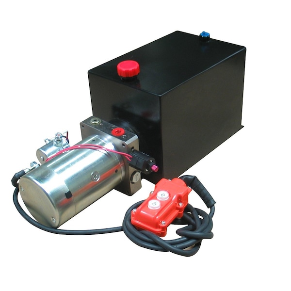 Maxim Hyd Power Unit 12V DC, Single Acting, 1.3 GPM, SAE 6 Ports, 2800 PSI, 12 Qt. Steel Tank 253107 - main